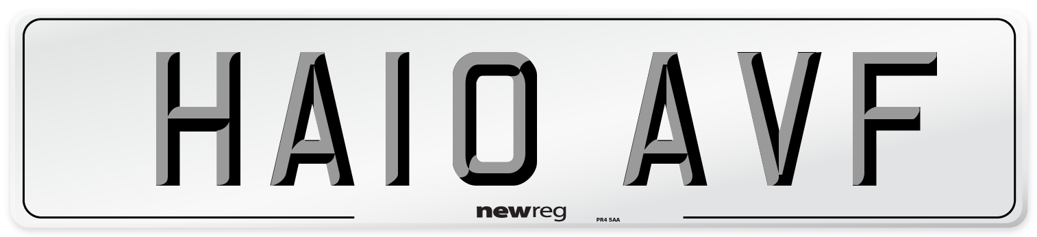 HA10 AVF Number Plate from New Reg